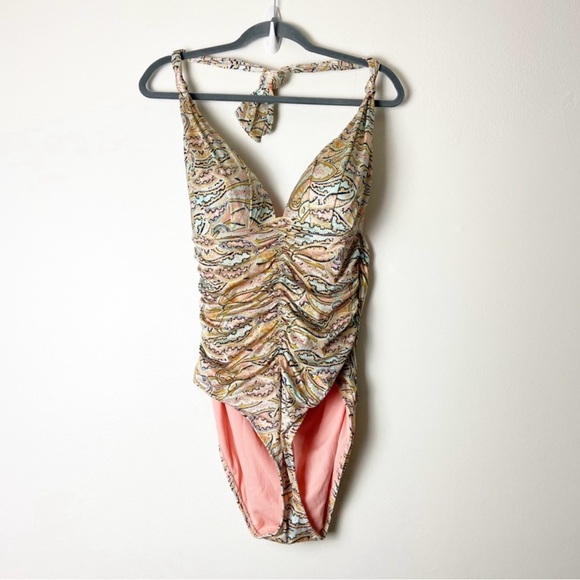 Athleta Aqualuxe Halter One Piece Paisley - Picture 3 of 5